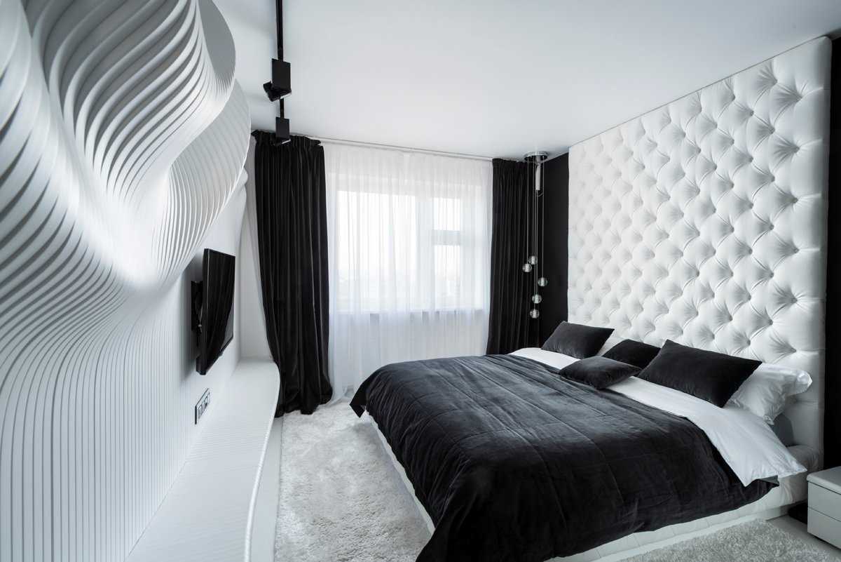 the idea of ​​a bright style of a white bedroom