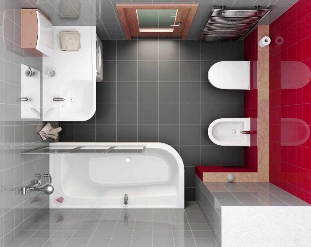 version of the modern style of the bathroom 3 sq.m