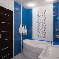 idée d'une salle de bain moderne avec baignoire d'angle photo