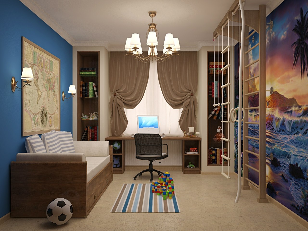 idea of ​​a light decor for a child’s room