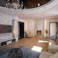 versione degli interni luminosi del soggiorno in una foto in stile moderno
