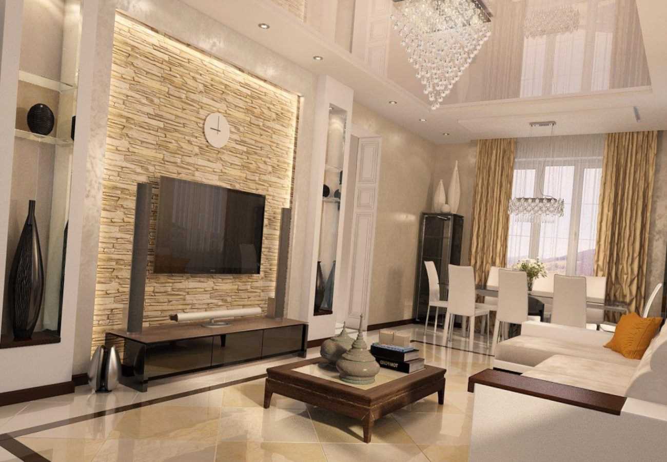 idea of ​​an unusual design of a living room in a modern style