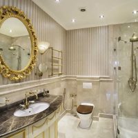 version de l'intérieur insolite de la salle de bain dans une photo de style classique