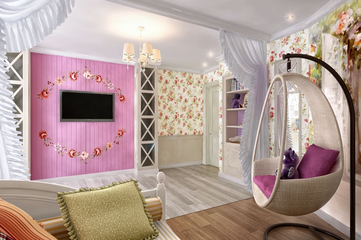 variant of a beautiful decor for a child’s room for a girl