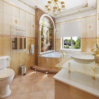 version du design inhabituel de la salle de bain dans une image de style classique