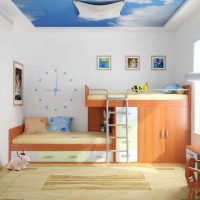 version of the bright decor of a children's room for two boys photo