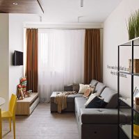 l'idea di un bell'arredamento di un soggiorno in un quadro di stile moderno