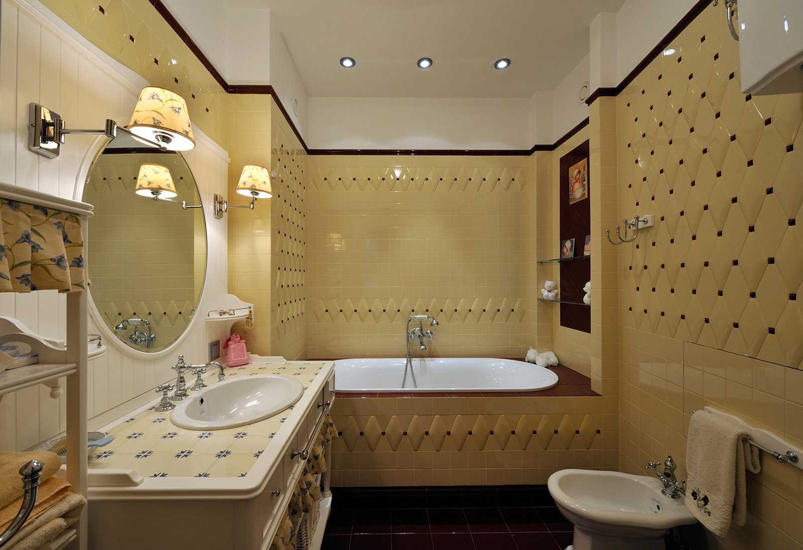 version d'un beau design de la salle de bain dans un style classique