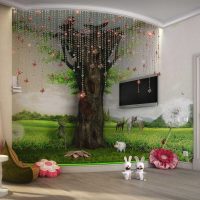 the idea of ​​a beautiful decor for a child’s room for a girl photo