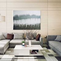 versione dell'insolito interno del soggiorno in una foto in stile moderno