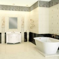 the idea of ​​a light bathroom in a classic style picture