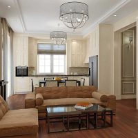 idea of ​​a light decor of an apartment in the style of a modern classic photo