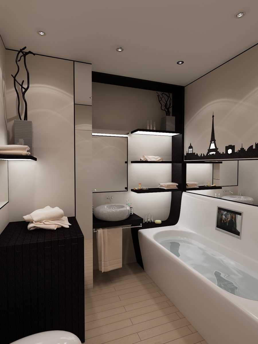 version of the unusual style of the bathroom 4 sq.m