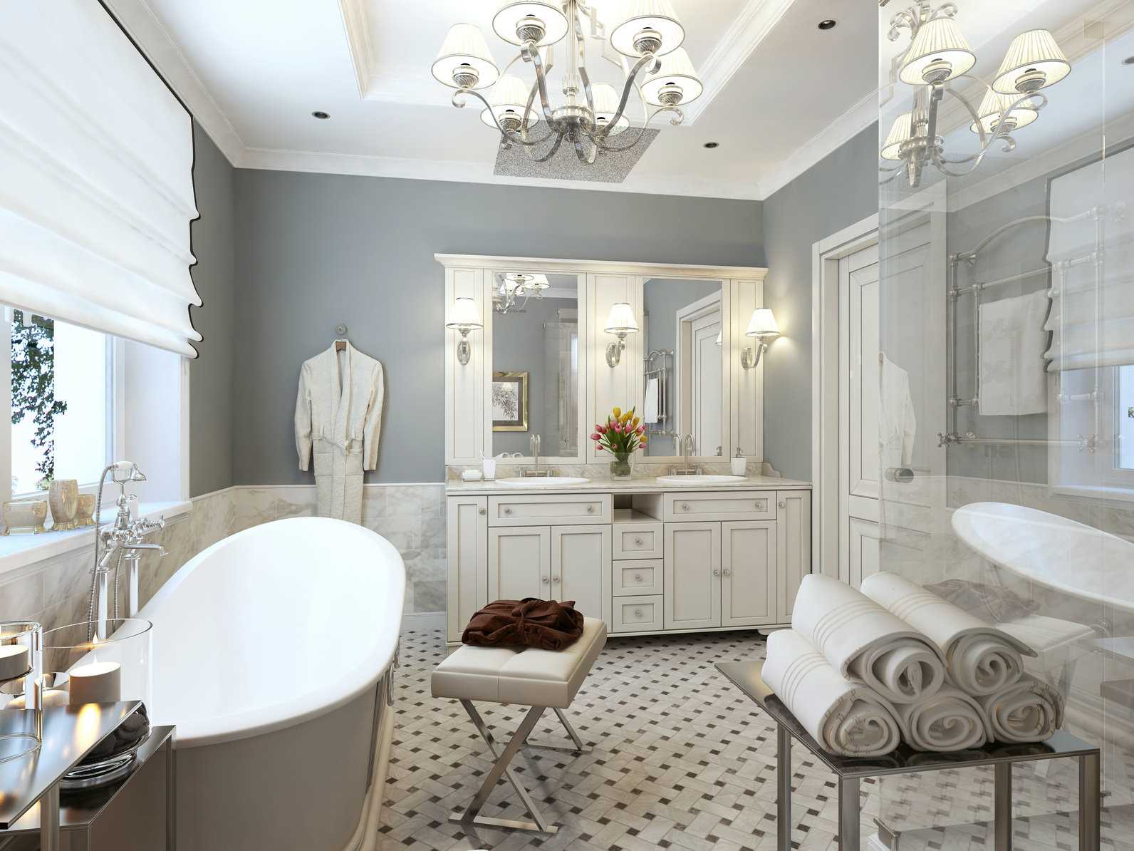 version of the light classic-style bathroom decor