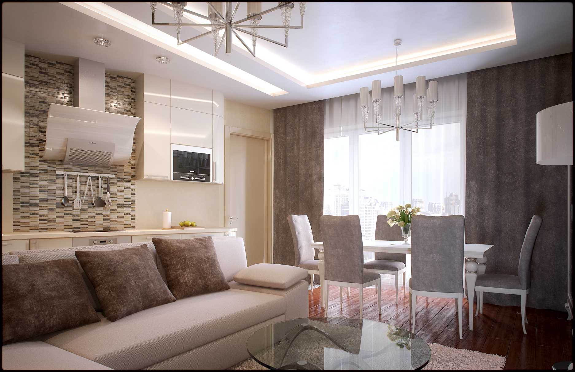 version of the beautiful interior of the living room in a modern style