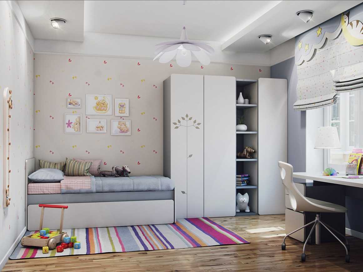 version of the unusual design of the room in bright colors in a modern style