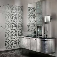 version of the unusual design of the bathroom in black and white tones photo