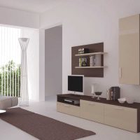 versione del decoro luminoso del soggiorno nello stile del minimalismo fotografico