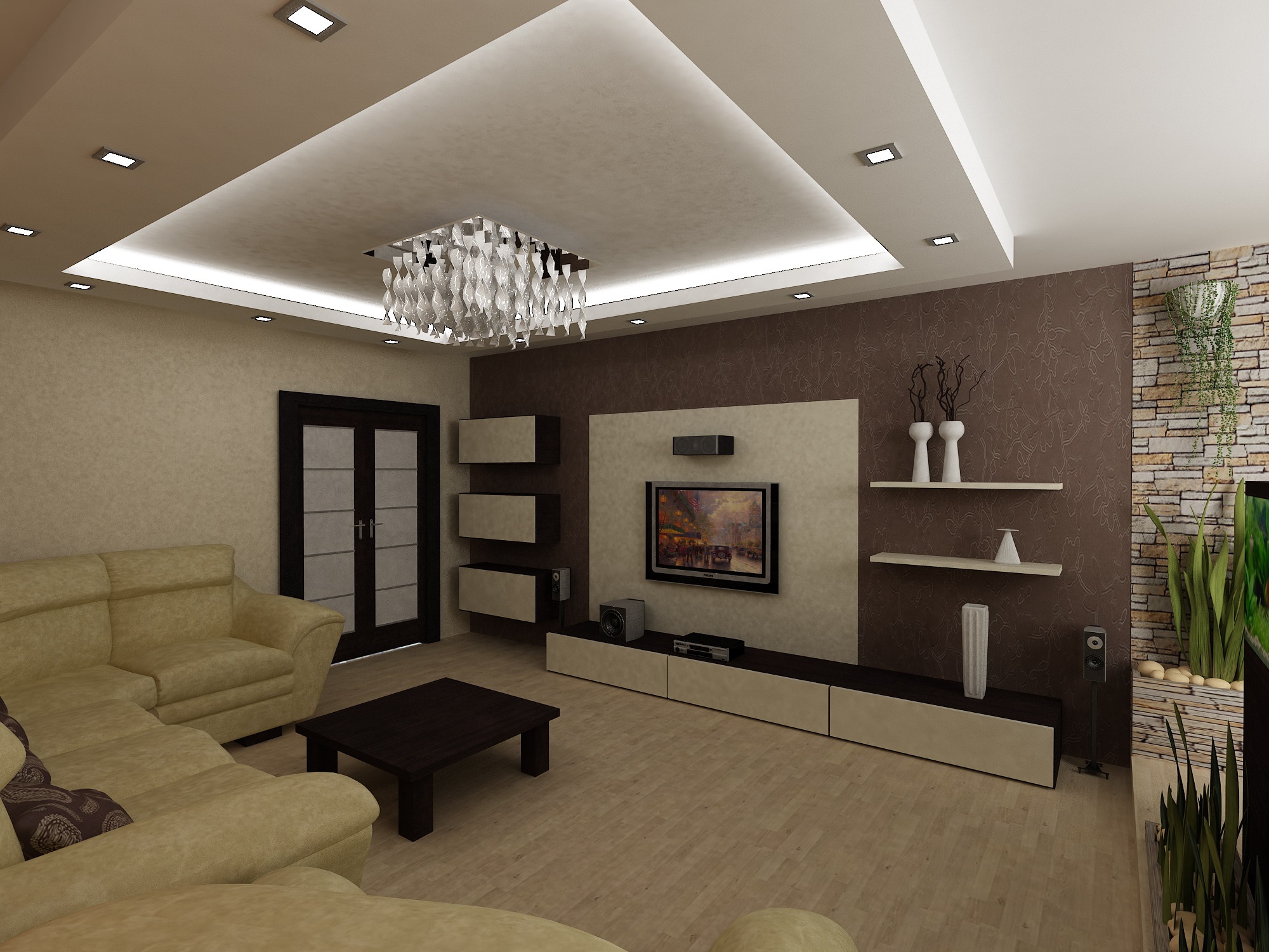 variant of the unusual style of the living room 16 sq.m