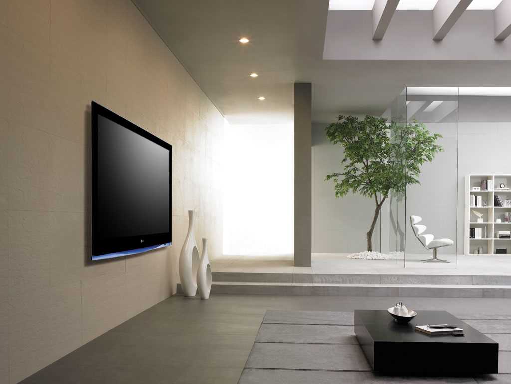 an example of an unusual decor of the living room in the style of minimalism