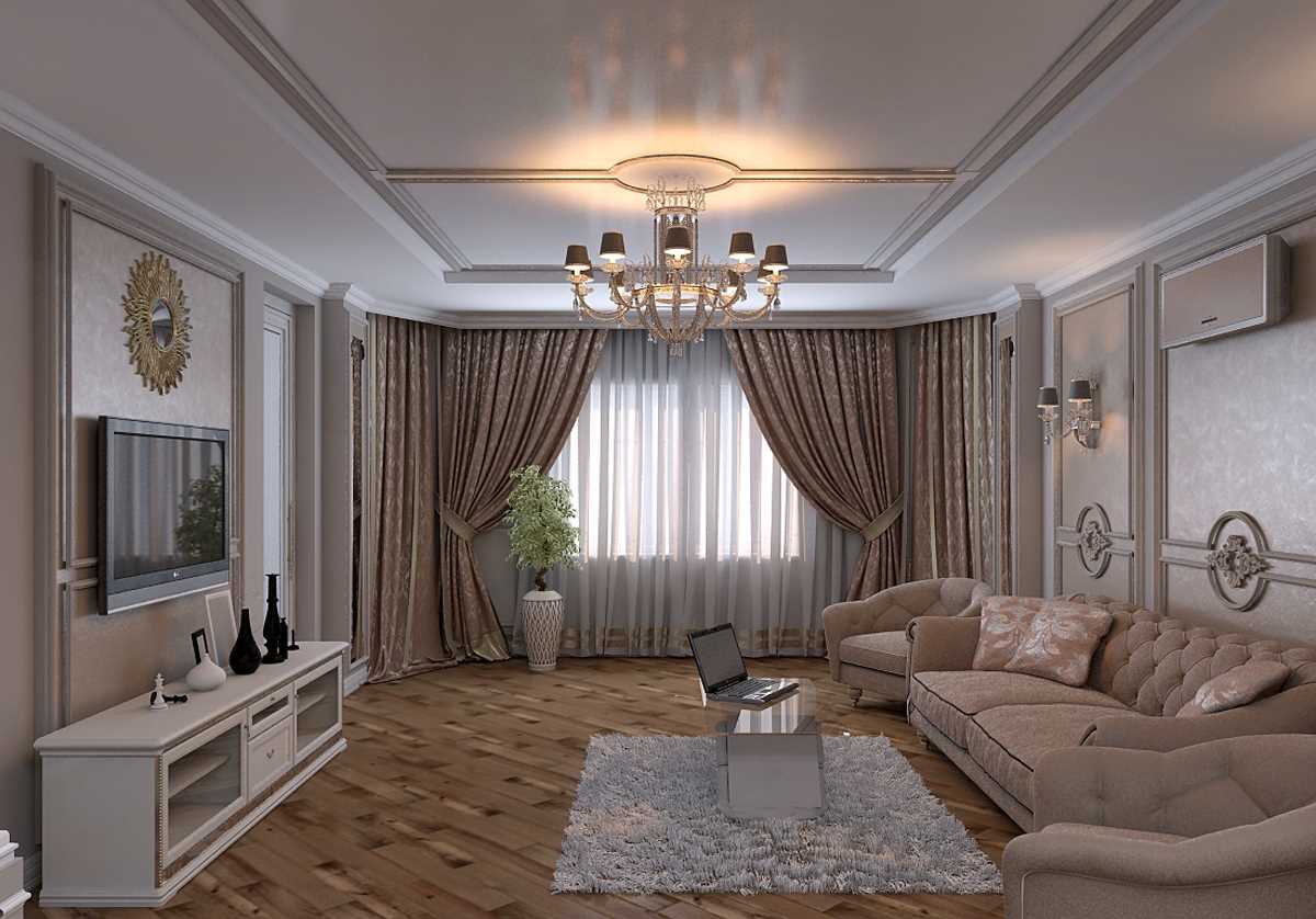 variant of the unusual interior of the living room 19-20 sq.m
