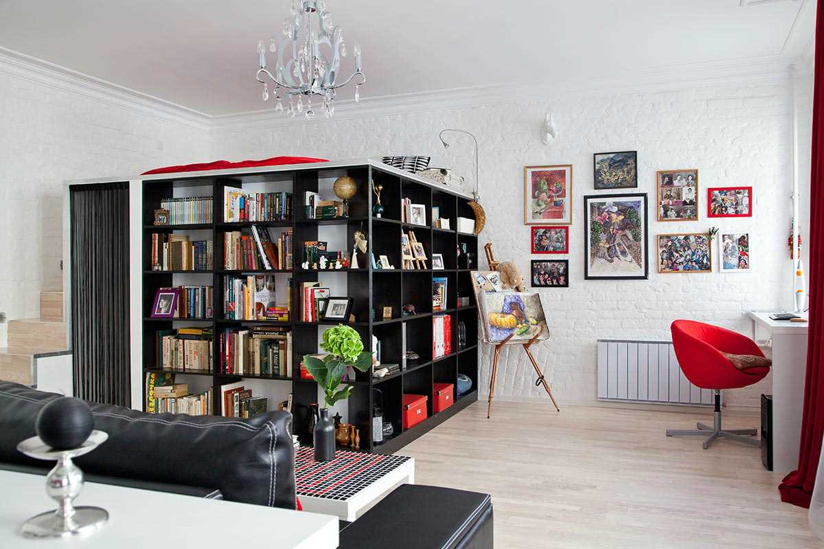 An example of an unusual design of an apartment of 50 sq.m