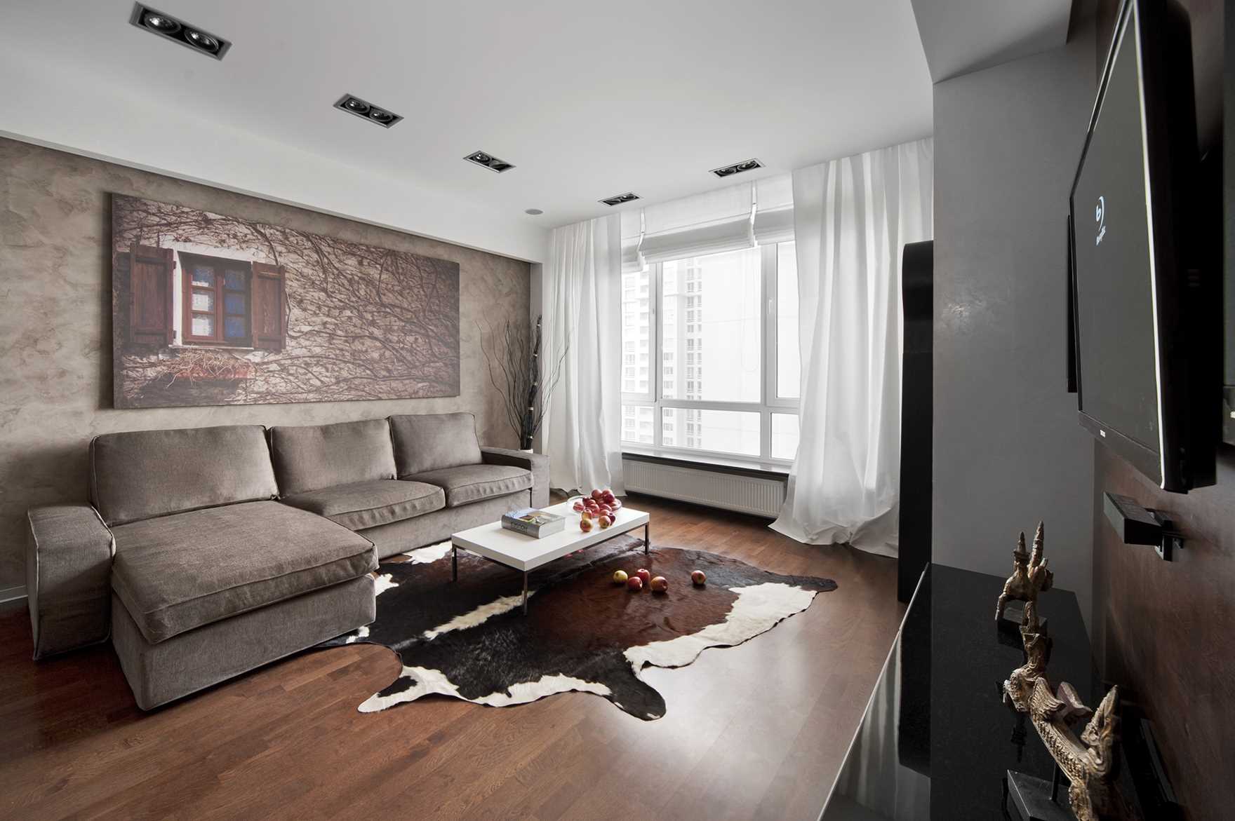 version of the beautiful interior of a modern apartment of 70 sq.m