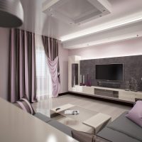 version of the unusual style of the living room 16 sq.m photo
