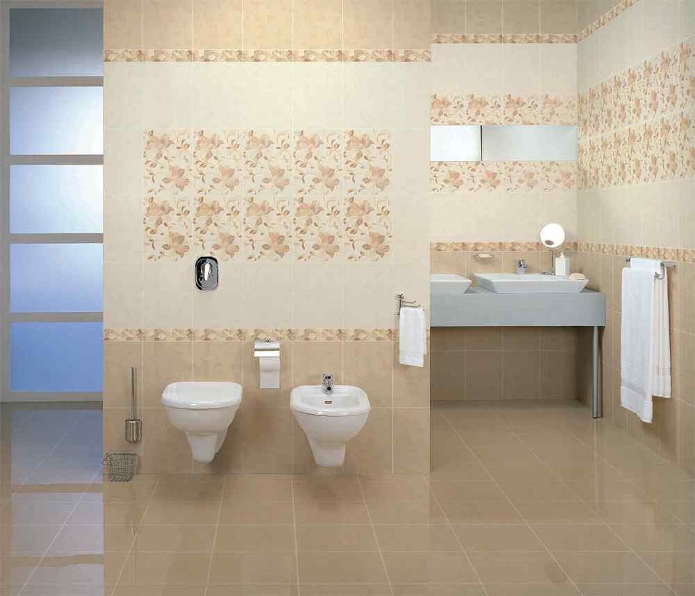 versione di un bellissimo design del bagno di colore beige