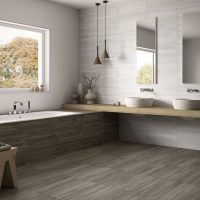 version of the beautiful style of the bathroom in beige color picture