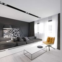 example of a beautiful design of a modern apartment 50 sq.m photo