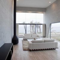 example of a beautiful design of the living room in the style of minimalism picture