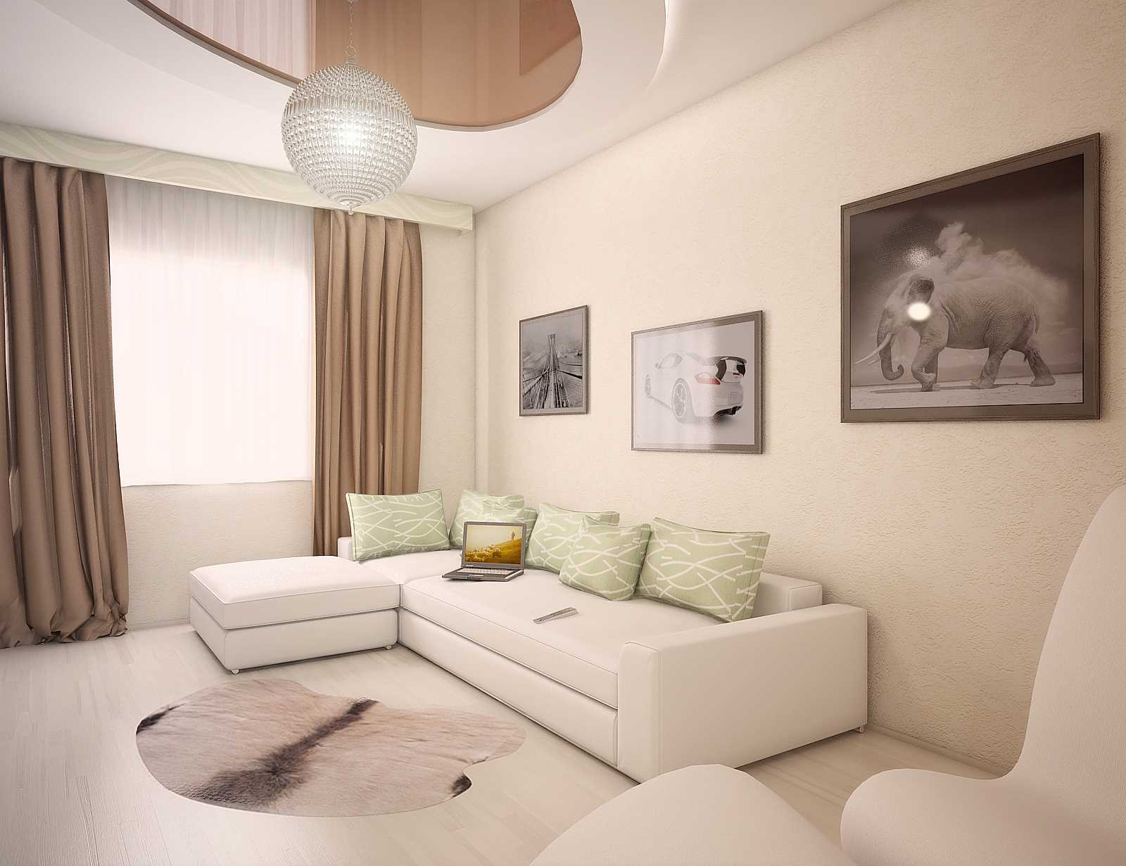 variant of the bright design of the apartment is 70 sq.m