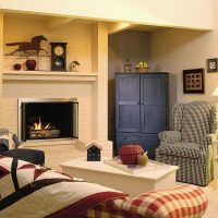 example of a beautiful living room decor with fireplace photo