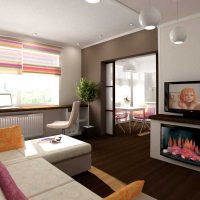 example of a beautiful apartment interior 50 sq.m photo