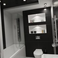 variant of the bright design of the bathroom 5 sq.m photo