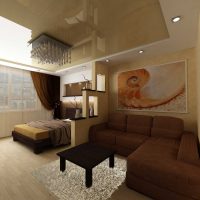 option of light design of the living room 19-20 sq.m picture