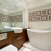 An example of a bright style of a bathroom 5 sq. m picture