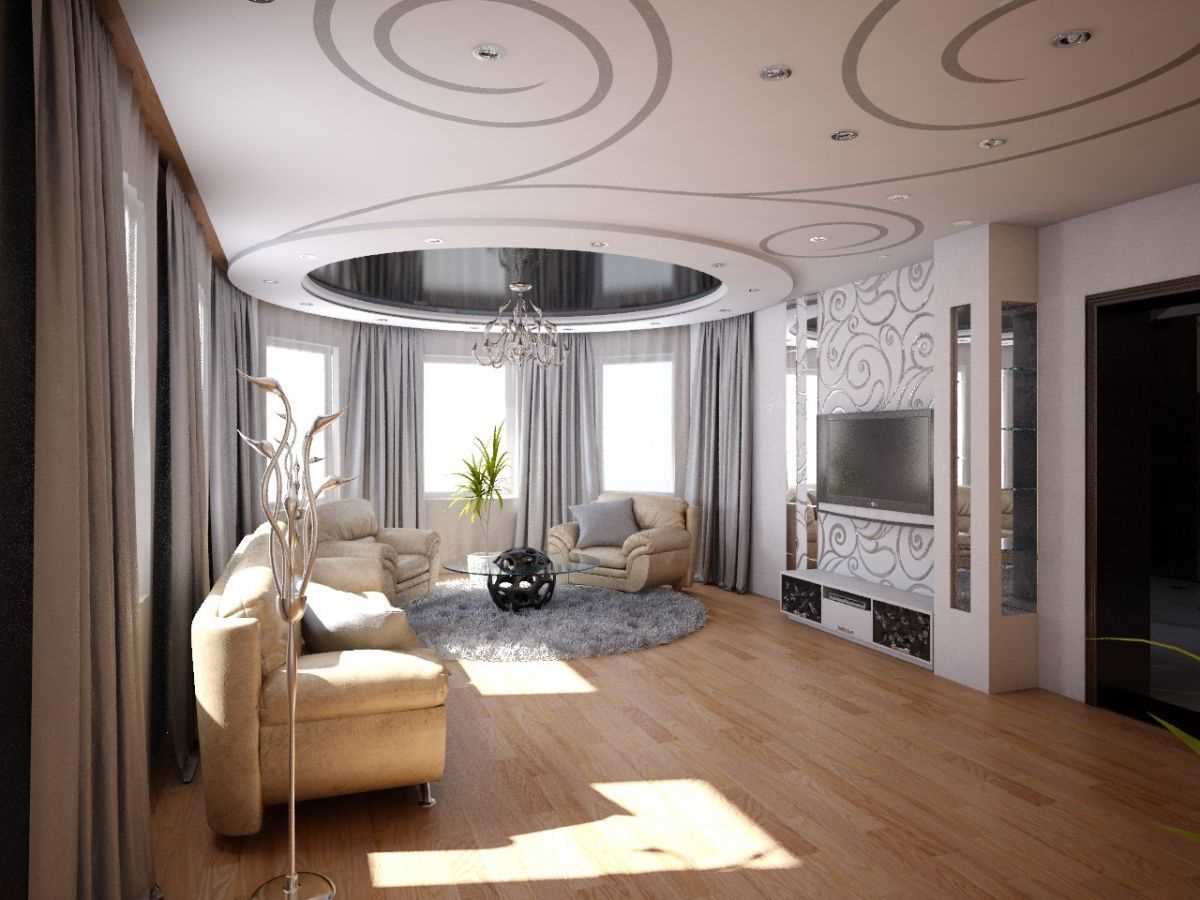 the idea of ​​an unusual style of the hall in a private house