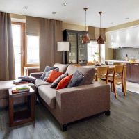variant of the beautiful interior of the apartment 50 sq.m photo
