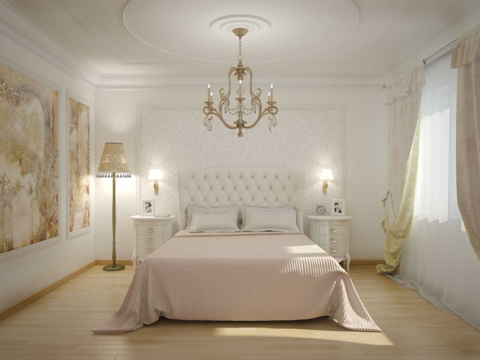 variant of the unusual interior of a white bedroom