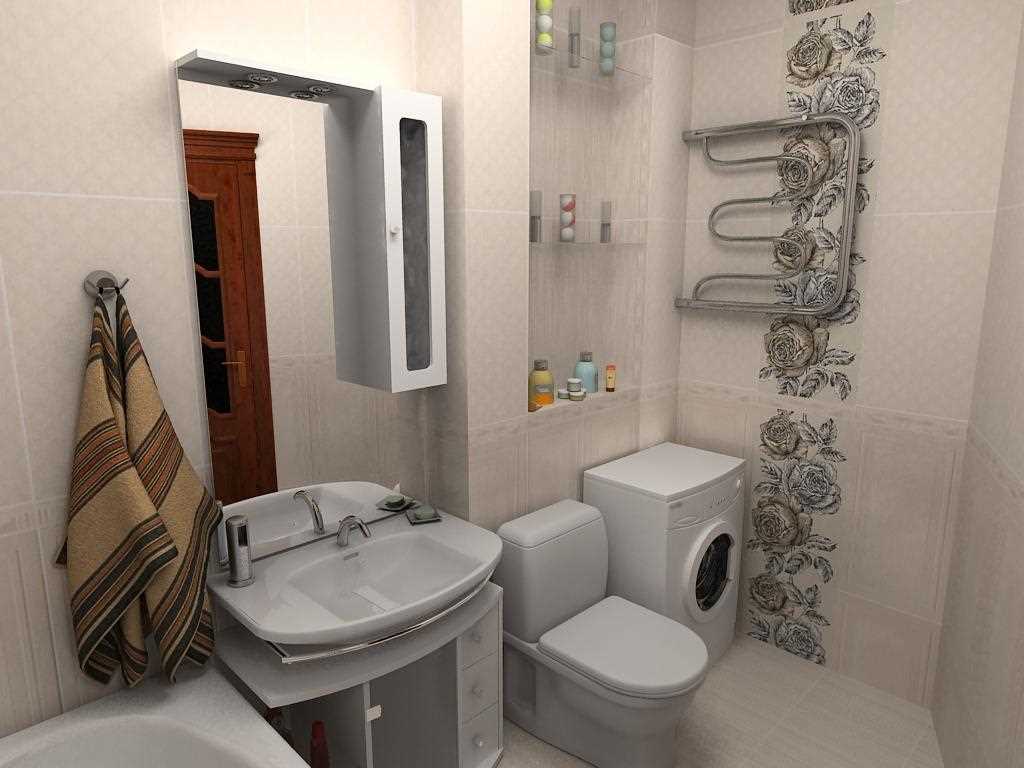 idea of ​​a modern bathroom design 2.5 sq.m