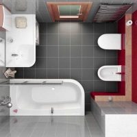 option of a bright interior of a bathroom of 3 sq.m picture