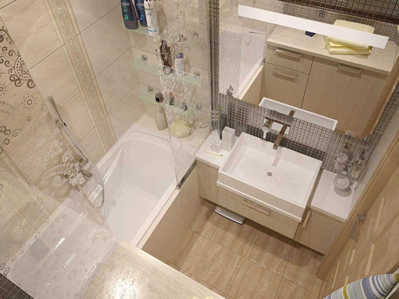 idea of ​​a modern interior of a bathroom of 4 sq.m