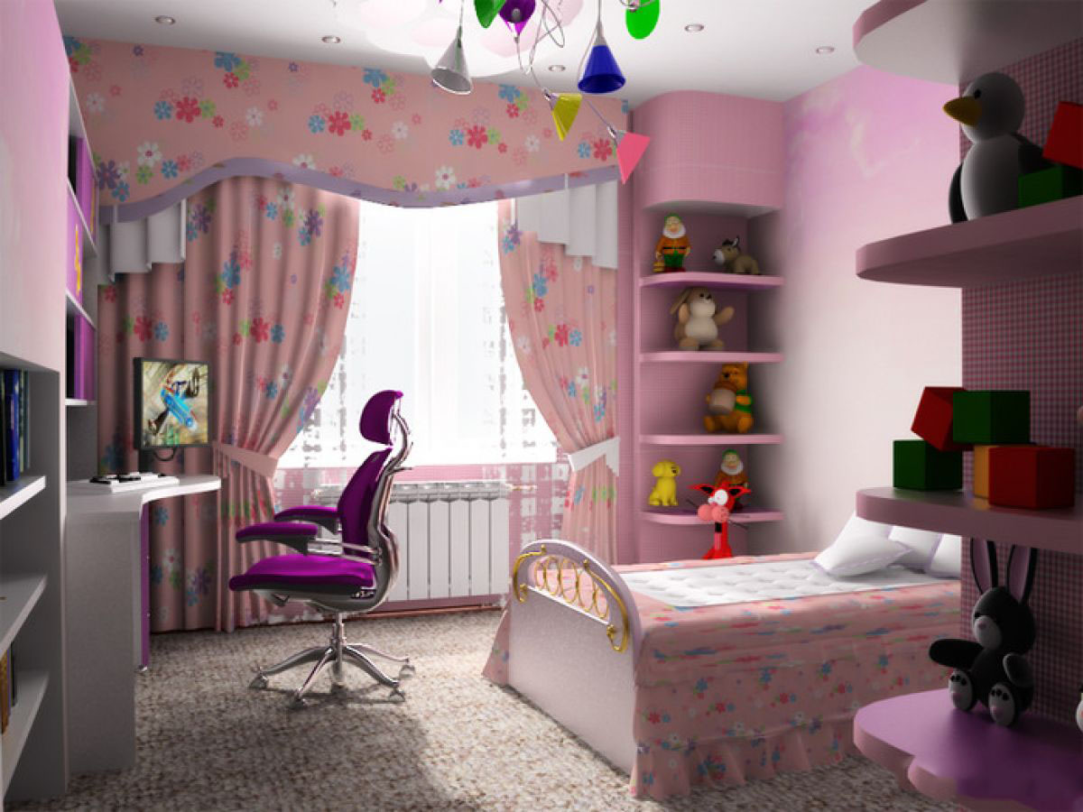 version of the beautiful interior of a children's room for a girl