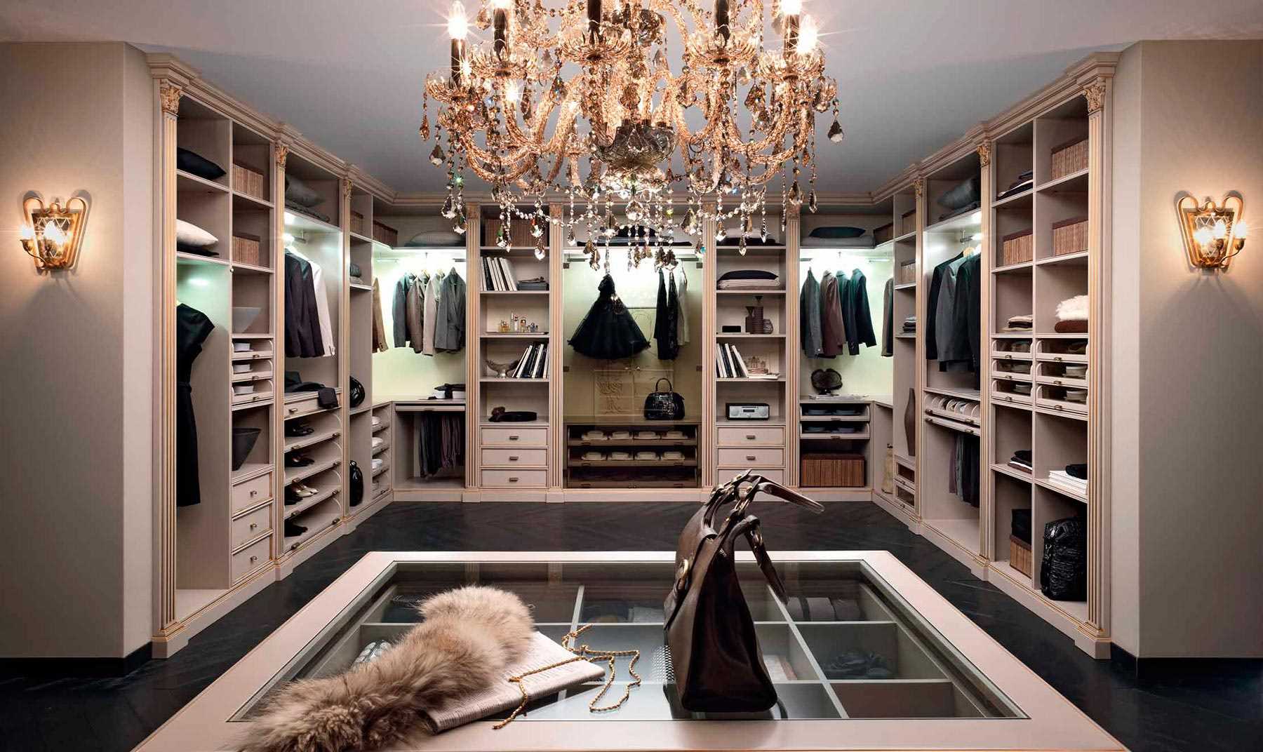 the idea of ​​a beautiful design of the dressing room