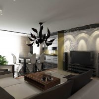 versione del design insolito del soggiorno in stile minimalista