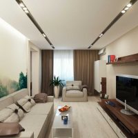 variante degli interni luminosi dell'appartamento con colori vivaci in una foto in stile moderno