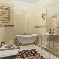 l'idée d'un design inhabituel de la salle de bain dans une photo de style classique