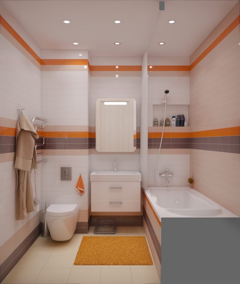 version of the bright style of the bathroom in Khrushchev